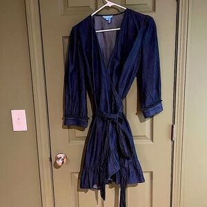 Chambray wrapped dress